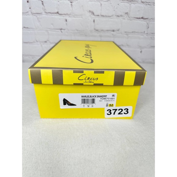 NEW Circus NY Marlee Black Snake Print Block Heel Pumps Womens 8M Box Career - Picture 7 of 8